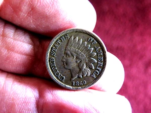 American Wild West 1860 Copper Nickel Indian Penny Extra Fine D11 - Picture 1 of 2