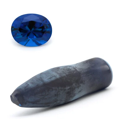 90-98gr 1pc Dark Blue Spinel #112 Djeva Lab Grown Faceting Rough  - Image 1 of 3