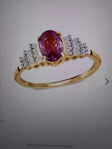 10K Yellow Gold Premium Purple Spinel and Diamond Ring - Picture 1 of 10