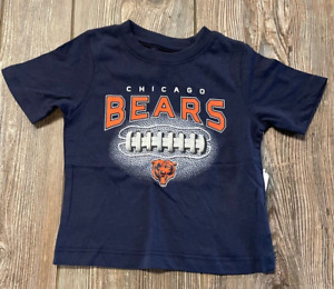 NWT Boys Chicago Bears Cute Navy Blue Short Sleeve Football Logo Shirt 12 Months