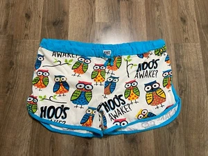 Lazy One Boxer Shorts, Girl's Size XL, Blue White, Pull On, Sleepwear, Owls - Picture 1 of 11