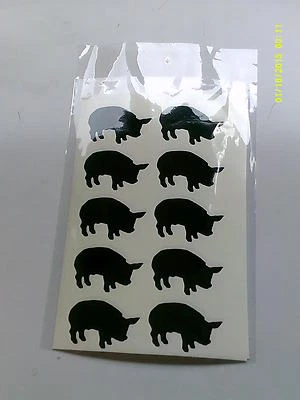 DAZZLE GLITTER TATTOOS 30 x black pig stickers - great fun for small children animals farmyard