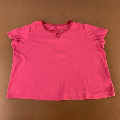 Top Pullover Informal Corner Annex Para Mujer Talla 3X Rosa Manga Corta Cuello Muesca Foto 1 de 4