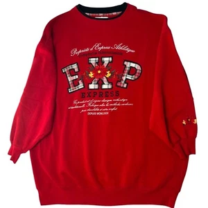 Vintage Express Athletic Womens XS Preppy Graphic Crewneck Sweatshirt Red Girlie - Picture 1 of 6