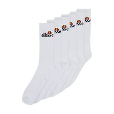 Ellesse Unisex White Polyester Blend Romuno Sport 6 Pairs Logo Printed Socks