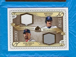 CAMISETA DOBLE WADE BOGGS 2009 SP LEGENDARIA CORTES GENERATIONS KEVIN YOUKILS RED SOX - Imagen 1 de 2