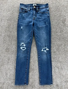 J Crew Jeans Womens 24 Blue Coastline Vintage Straight Rip Repair Medium Wash - Picture 1 of 11