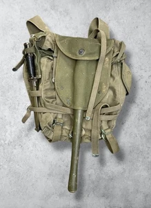 Vintage Military Backpack W/ Bayonet & Shovel - Picture 1 of 21