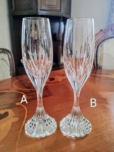 Baccarat Kristall Frankreich Massena Champagnerflöte Glas Paar 8 1/2" - KOSTENLOSER VERSAND AUS DEN USA - Bild 1 von 4