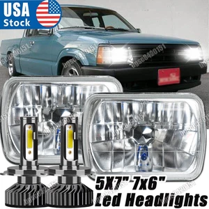 2Pcs 5x7 7x6" LED Headlights Hi/Lo Beam DRL For Mazda B2200 B2600 B2000 RX-7 GLC - Picture 1 of 12