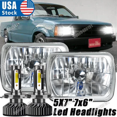 Faros LED DRL de haz alto/bajo DRL 5x7 7x6" para Mazda B2200 B2600 B2000 RX-7 GLC de 2 piezas Foto 1 de 4