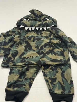 NWT The Children’s Place Boys 2-Piece Green Camo Dinosaur PJ/Outfit Size 18-24 M - Image 1 of 4
