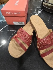 Sandalias Easy Spirit Linley 3 para mujer rojas talla 9,5 medianas zapatos deslizables nuevas EE. UU.  - Imagen 1 de 11