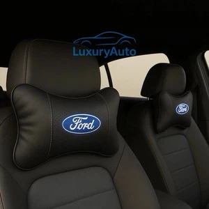 Ford Neck Pillow | Headrest Cushion Support | Black | Ford Logo - Picture 1 of 5