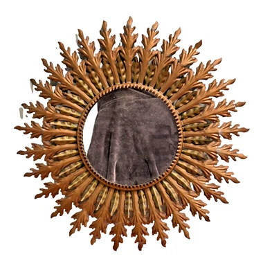Vintage Starburst Sunburst Metal Mirror 28.5" Mid Century Modern Wall Decor - Image 1 of 4