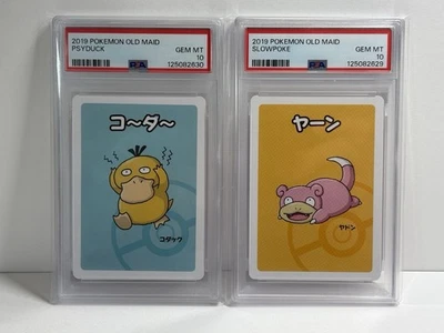 PSA 10 2019 Pokemon Card Old Maid Japanese Babanuki Psyduck & Slowpoke Set of 2 - Image 1 of 2