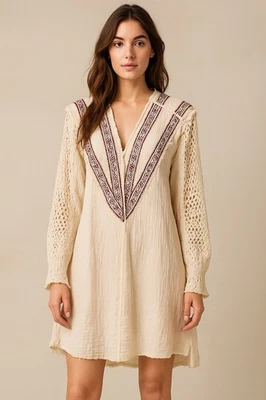 POL Women's Sweater Cardigan V-Neck Back Slit Long Sleeve Sheer Back L White - Image 1 of 4