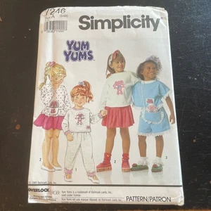 Simplicity Yum Yums Muster 7246 Mädchen Hose, Shorts, Rock, Top Größe 3-6X ungeschnitten - Bild 1 von 2