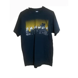 Vintage Friends TV Show T Shirt Black 1995 Warner Bros. Cityscape Single Stitch - Picture 1 of 8