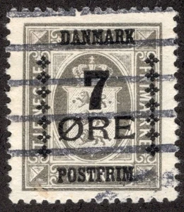 DENMARK 1926 SC #186 - VF P-14x14.5, 7o on 3o  cv $32.50  *Bay Stamps* - Picture 1 of 2