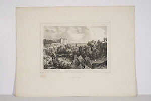 Lithographie de Motte d'a. Deroy XIX° Vue de LUYNES Château Indre et Loire - Imagen 1 de 1