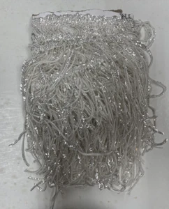 SEQUINS FRINGE 7 INCH SOLD BY 1 YARD WHITE - Picture 1 of 3