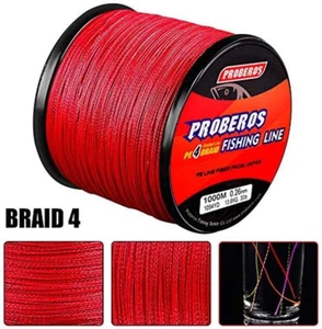 Braided Fishing Line 4 Strands Stronger Multifilament PE Braid Wire for Saltw... - Picture 1 of 1