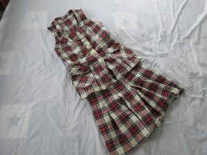 Plaid Skirt and Vest vintage 70s small - Picture 1 of 14