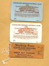 1961 PRESS PASS TICKET AND 2 LOCKER ROOM PASSES GREEN BAY VS CLEVELAND BROWNS