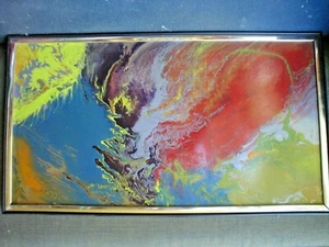 PINTURA ABSTRACTA DE ARGO FIRMADA 55 X 31 cm ESPACIO COSMOS 1996 ORIGINAL - Imagen 1 de 3