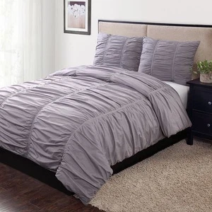 Home Classics Avery 3pc Duvet Cover Set Color Purple Size FULL/QUEEN MSRP$150 P - Picture 1 of 1