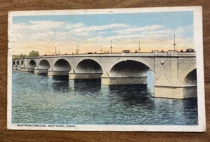 Antique 1921 Hartford Bridge Connecticut CT Postcard Water Sea Ocean P8h - Picture 1 of 13