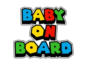 #1112 Baby On Board Super Mario Bros Font Car Sticker Waterproof Vinyl Decal - Picture 1 of 1