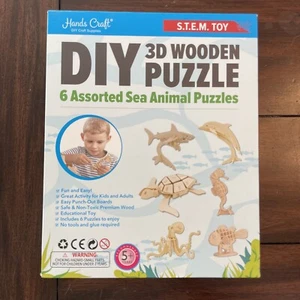 Hands Craft STEM DIY 3D Holzpuzzle 6 verschiedene Meerestiere Puzzles - Bild 1 von 6