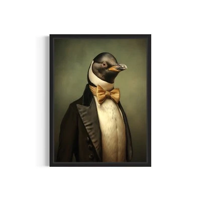 Pinguim clássico animal vintage arte impressão pôster pintura arte parede - Imagem 1 de 4