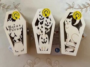 BARA DI HALLOWEEN ILLUMINA LEGNO FAI DA TE ~ SCEGLI IL DESIGN! HOCUS POCUS, GATTO, ZUCCA - Foto 1 di 37