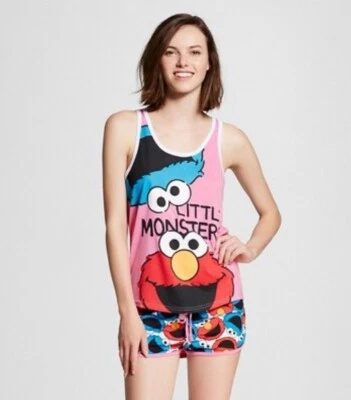 Official Sesame Street Cookie & Elmo Little Monsters Tank & Shorts Lounge Set! - Image 1 of 3