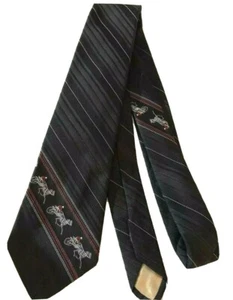 Florentino Collection Mens Black Neck Tie Horse Racing Jockey - Picture 1 of 10