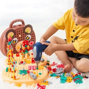 Magic Montessori Play Toolbox Bear with Drill Toys for Boys 3 to 7 Years Old - Picture 1 of 7