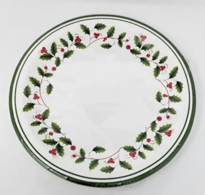 C.R. GIBSON C R Gibson Holly Dinner 10.5 in. Coated Paper Plates, 16 ct