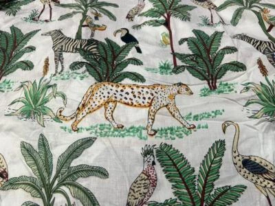 Indian Cotton Hand Block Print Floral Soft Dress Craft Sewing Fabric By The Yard - Image 1 of 4