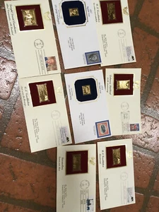 8 Vintage FDC with gold replica stamps // - Picture 1 of 4