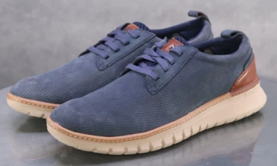 Zapatos Oxford cómodos informales Mark Nason para hombre talla 9,5 cuero perforado azul Foto 1 de 4