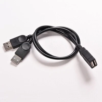 USB Kabel USB 2,0 Y-Kabel Verbinder Schwarz Dual USB Langlebig hohe Qualit?t - Bild 1 von 4