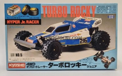 MARUI KYOSHO BUGGY TURBO ROCKY HYPER JUNIOR MINI 4WD 1/32 VINTAGE '80 NEW IN BOX - Immagine 1 di 4