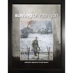 Matt Damon Saving Private Ryan Actor Custom Framed Signed Autograph Photo ACOA