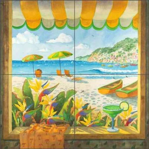 Strandfliese Wandbild Robin Wethe Altman Tropical Art Keramik Backsplash RWA028 - Bild 1 von 6