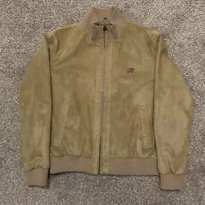 Vintage Emporio Armani Collezione Velvet Faux Suede Bomber Jacket Size XL - Picture 1 of 8