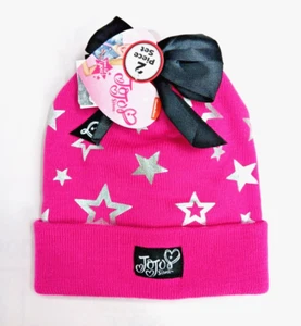 JoJo Siwa Girl's Two-Piece Foil Star Bow Hat &Gloves set - Pink (4-6x) AA10-3 - Picture 1 of 12