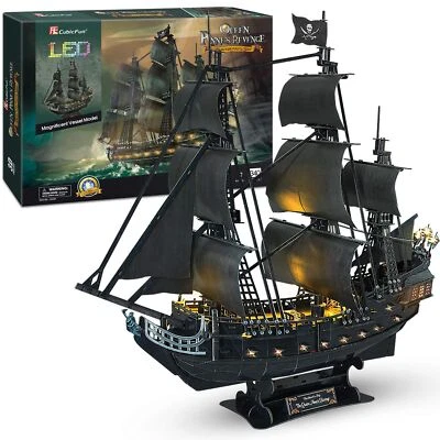 3D Puzzles for Adults 27" Pirate Ship Arts Crafts for Adults Xmas Gifts for M... - Image 1 of 4